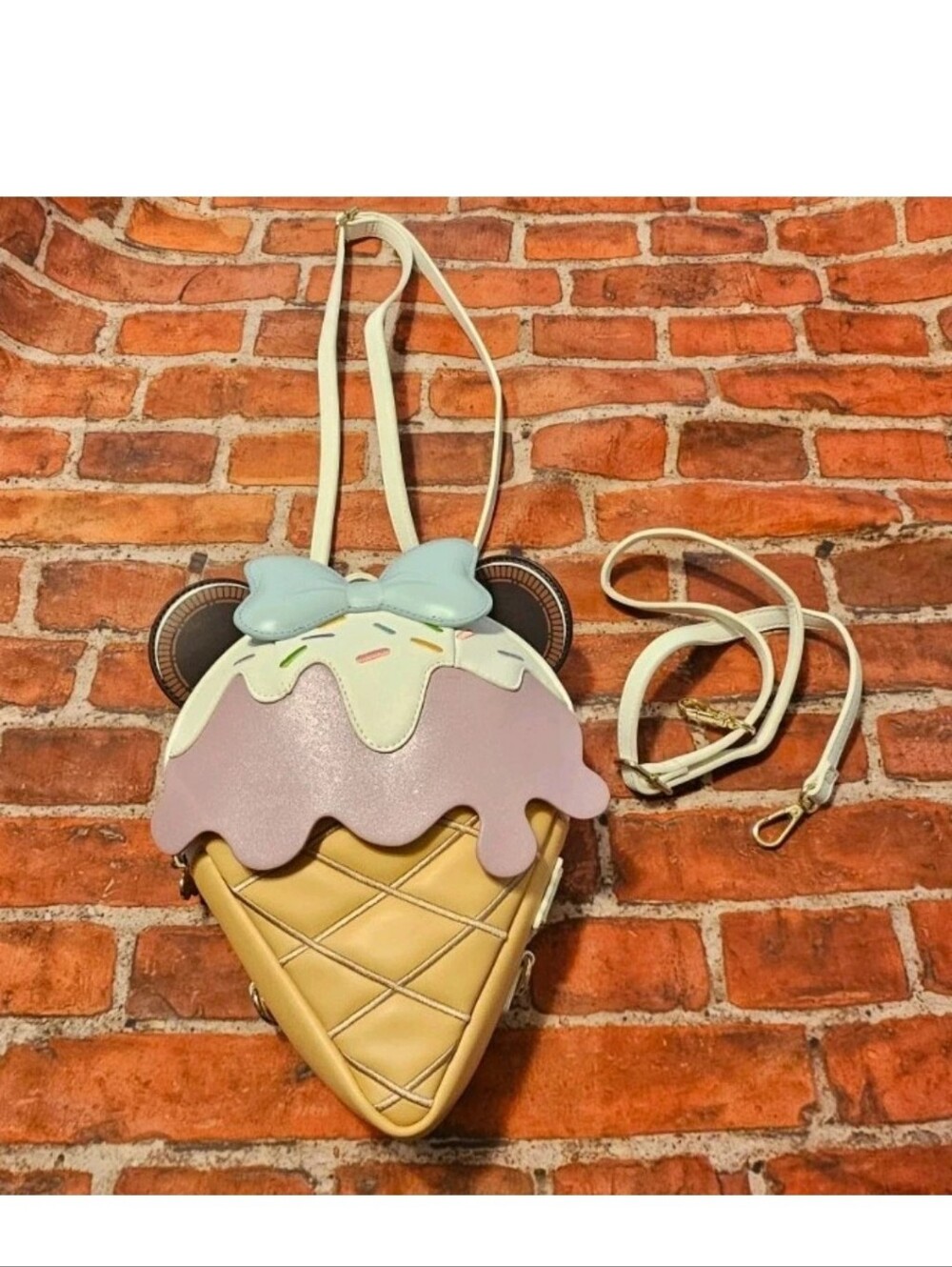 Loungefly LASR Exclusive Disney Frost Minnie Ice Cream Convertible Mini Backpack